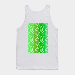 Neon Green leaves pattern Tank Top